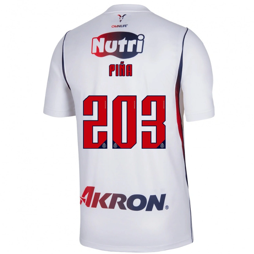 Danxen Hombre Camiseta Fernando Piña #203 Blanco Azul Marino Rojo 2ª Equipación 2026/27 La Camisa