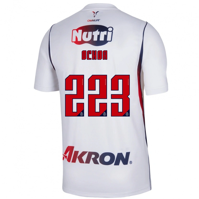 Danxen Hombre Camiseta Diego Ochoa #223 Blanco Azul Marino Rojo 2ª Equipación 2026/27 La Camisa