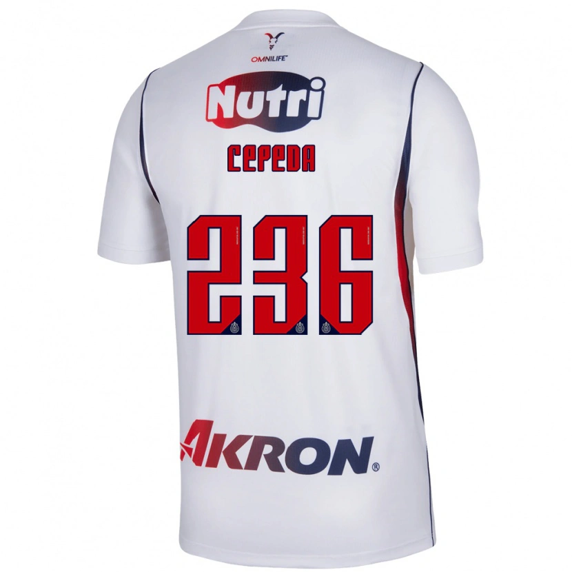 Danxen Hombre Camiseta Leonardo Cepeda #236 Blanco Azul Marino Rojo 2ª Equipación 2026/27 La Camisa