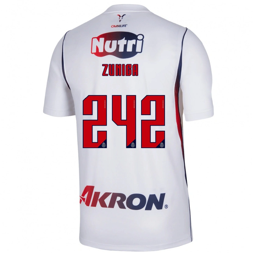 Danxen Hombre Camiseta Landon Zuniga #242 Blanco Azul Marino Rojo 2ª Equipación 2026/27 La Camisa