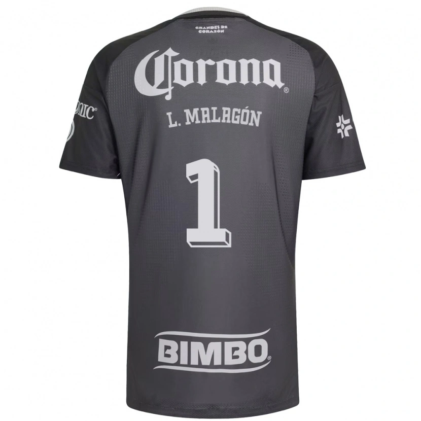 Danxen Hombre Camiseta Luis Malagón #1 Gris Blanco Negro 2ª Equipación 2026/27 La Camisa