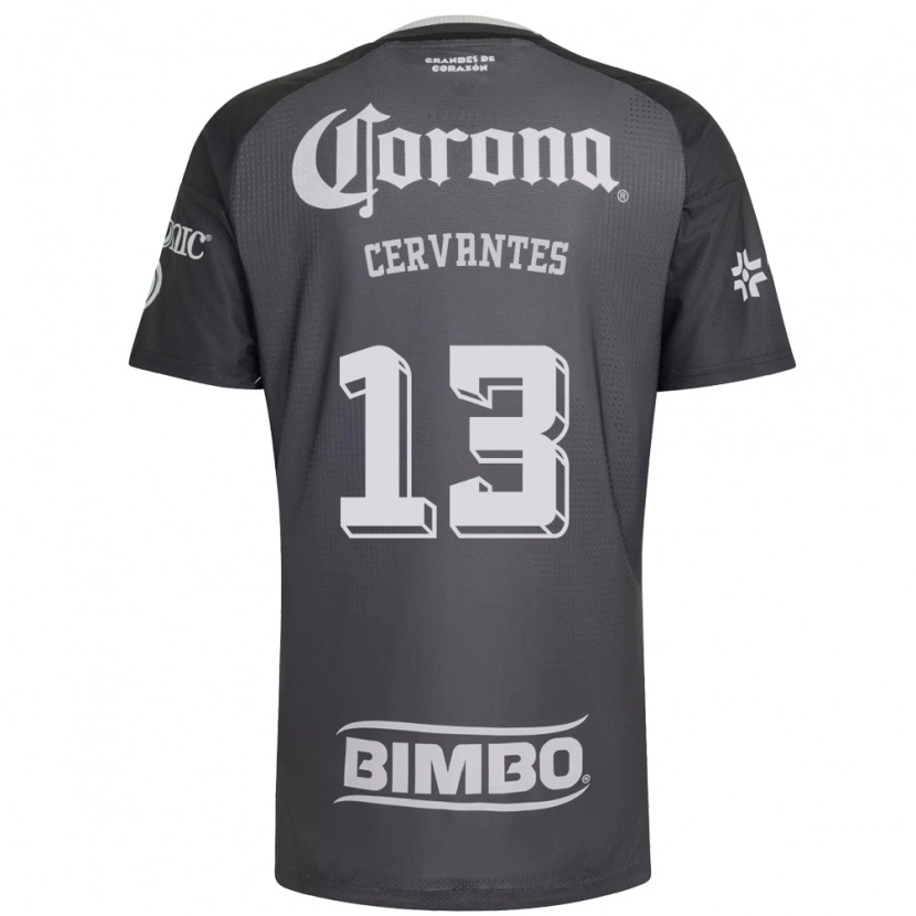 Danxen Hombre Camiseta Alan Cervantes #13 Gris Blanco Negro 2ª Equipación 2026/27 La Camisa