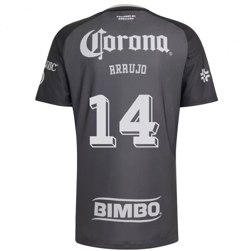 Danxen Hombre Camiseta Nestor Araujo #14 Gris Blanco Negro 2ª Equipación 2026/27 La Camisa