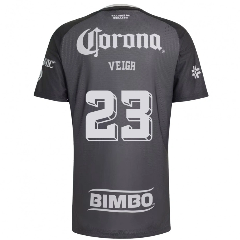 Danxen Hombre Camiseta Raphael Veiga #23 Gris Blanco Negro 2ª Equipación 2026/27 La Camisa