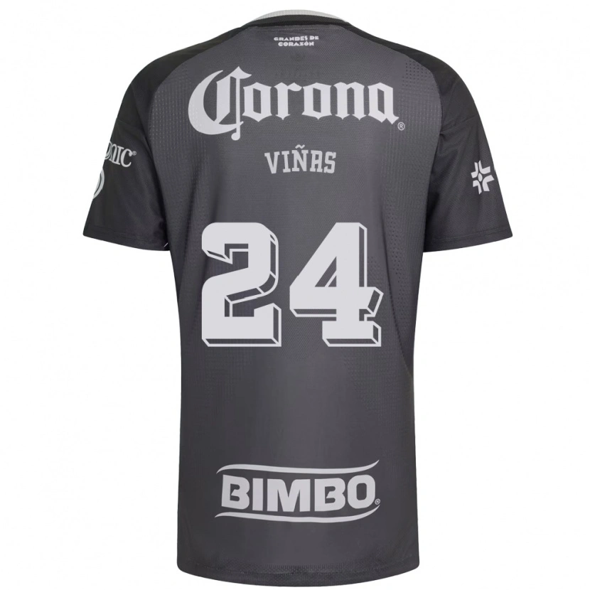 Danxen Hombre Camiseta Federico Viñas #24 Gris Blanco Negro 2ª Equipación 2026/27 La Camisa