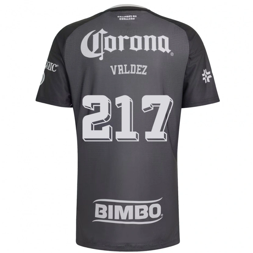 Danxen Hombre Camiseta Víctor Valdez #217 Gris Blanco Negro 2ª Equipación 2026/27 La Camisa