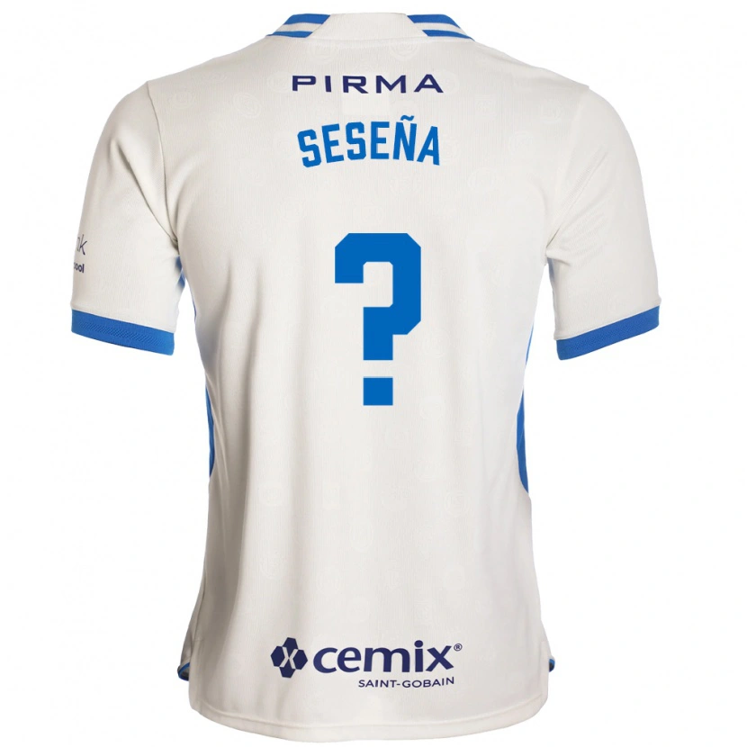 Danxen Hombre Camiseta Miguel Seseña #0 Blanco Azul Rojo 2ª Equipación 2026/27 La Camisa
