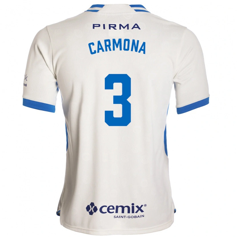 Danxen Hombre Camiseta Edith Carmona #3 Blanco Azul Rojo 2ª Equipación 2026/27 La Camisa