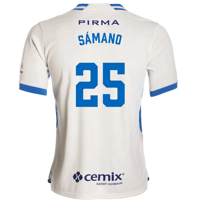 Danxen Hombre Camiseta Fernando Sámano #25 Blanco Azul Rojo 2ª Equipación 2026/27 La Camisa