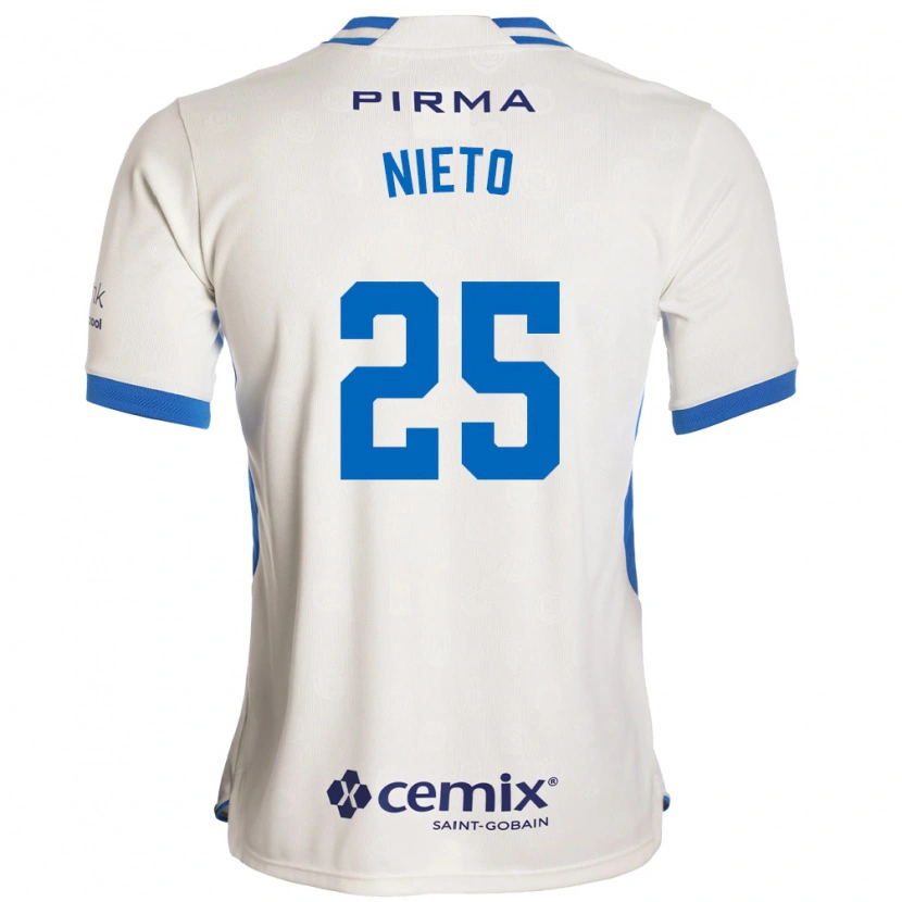 Danxen Hombre Camiseta Natsidieli Nieto #25 Blanco Azul Rojo 2ª Equipación 2026/27 La Camisa