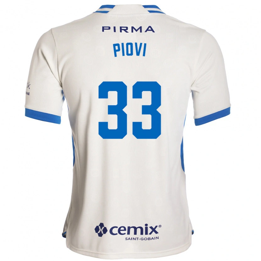 Danxen Hombre Camiseta Gonzalo Piovi #33 Blanco Azul Rojo 2ª Equipación 2026/27 La Camisa