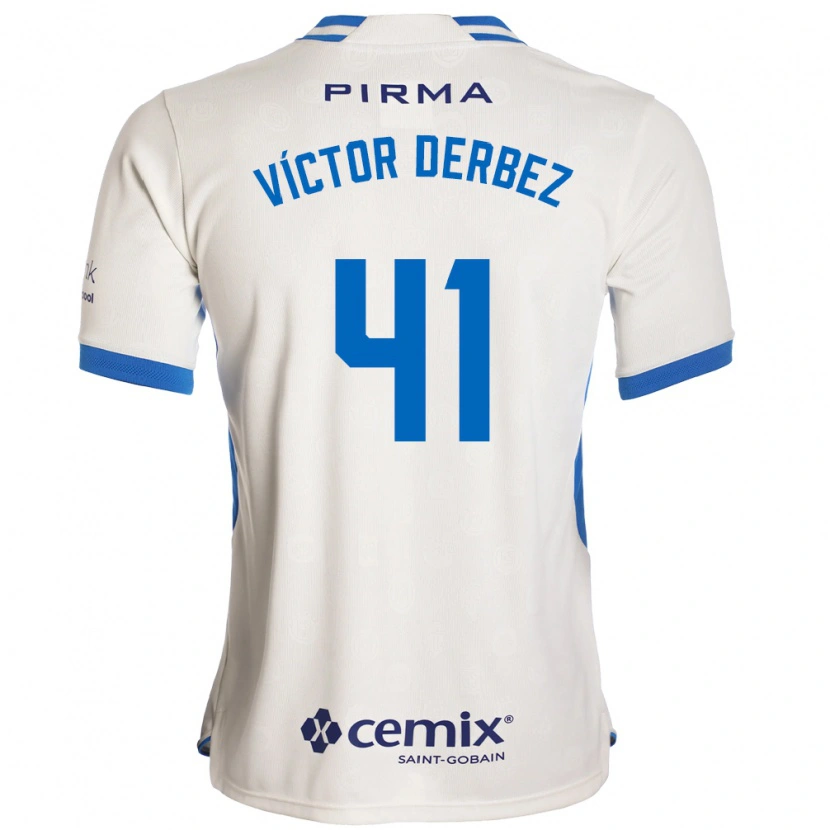 Danxen Hombre Camiseta Louis Víctor Derbez #41 Blanco Azul Rojo 2ª Equipación 2026/27 La Camisa