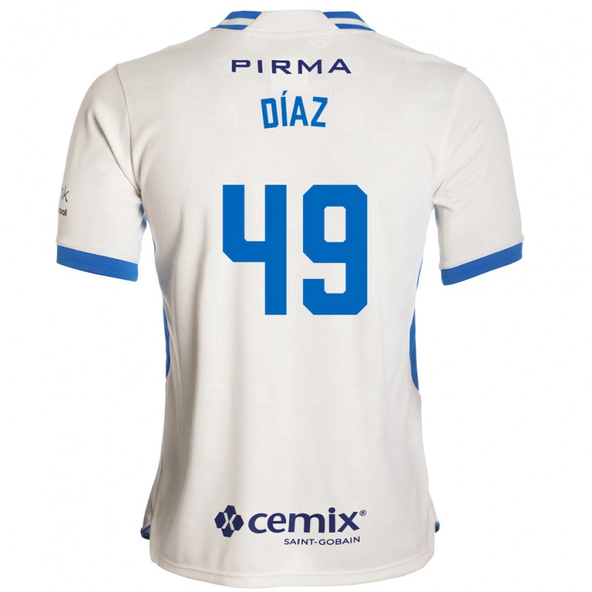 Danxen Hombre Camiseta Josué Díaz #49 Blanco Azul Rojo 2ª Equipación 2026/27 La Camisa