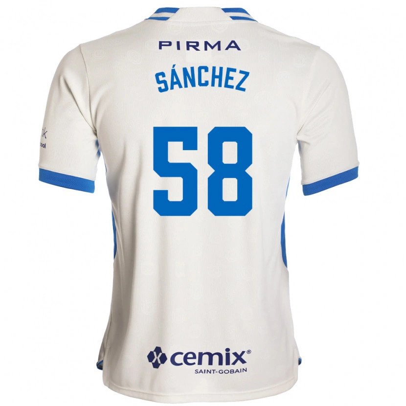 Danxen Hombre Camiseta Emmanuel Sánchez #58 Blanco Azul Rojo 2ª Equipación 2026/27 La Camisa