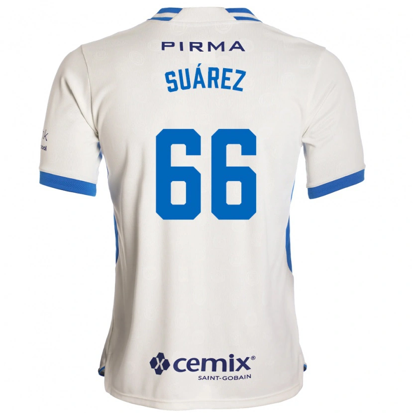 Danxen Hombre Camiseta Javier Suárez #66 Blanco Azul Rojo 2ª Equipación 2026/27 La Camisa