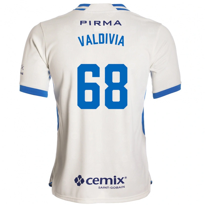 Danxen Hombre Camiseta Christian Valdivia #68 Blanco Azul Rojo 2ª Equipación 2026/27 La Camisa