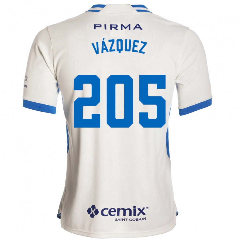 Danxen Hombre Camiseta Jonathan Vázquez #205 Blanco Azul Rojo 2ª Equipación 2026/27 La Camisa