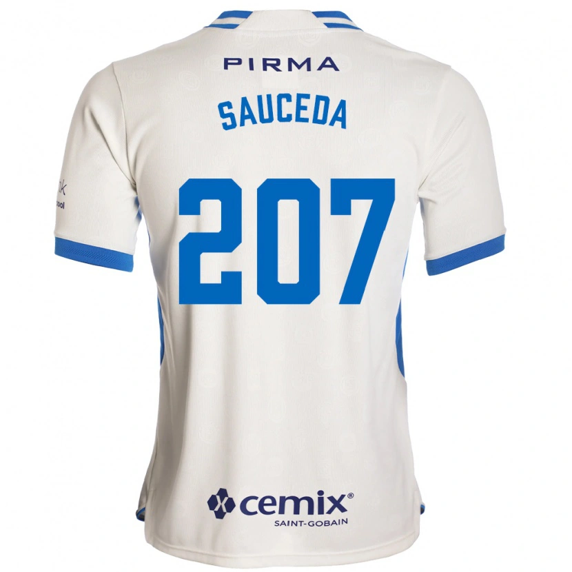 Danxen Hombre Camiseta Pedro Sauceda #207 Blanco Azul Rojo 2ª Equipación 2026/27 La Camisa
