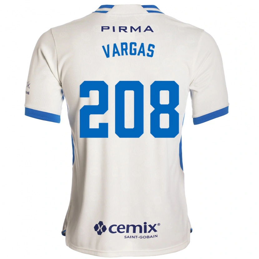 Danxen Hombre Camiseta Santiago Vargas #208 Blanco Azul Rojo 2ª Equipación 2026/27 La Camisa
