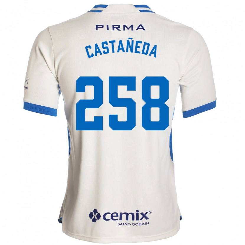 Danxen Hombre Camiseta Emiliano Castañeda #258 Blanco Azul Rojo 2ª Equipación 2026/27 La Camisa