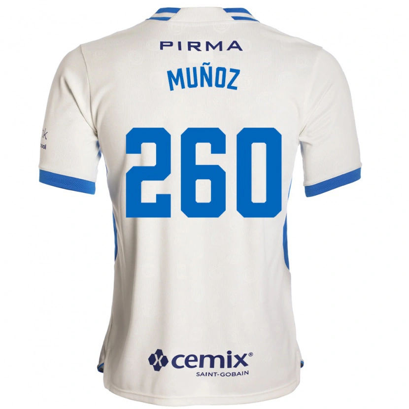 Danxen Hombre Camiseta Diego Muñoz #260 Blanco Azul Rojo 2ª Equipación 2026/27 La Camisa