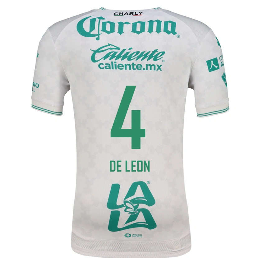 Danxen Hombre Camiseta Lourdes De Leon #4 Verde Claro Blanco 2ª Equipación 2026/27 La Camisa