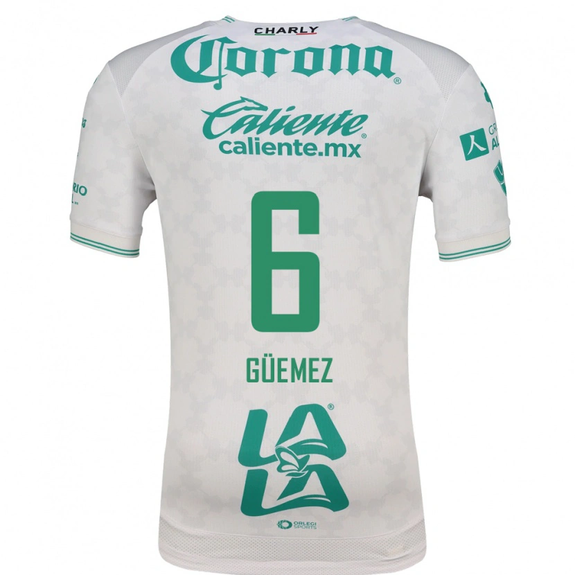 Danxen Hombre Camiseta Javier Güemez #6 Verde Claro Blanco 2ª Equipación 2026/27 La Camisa