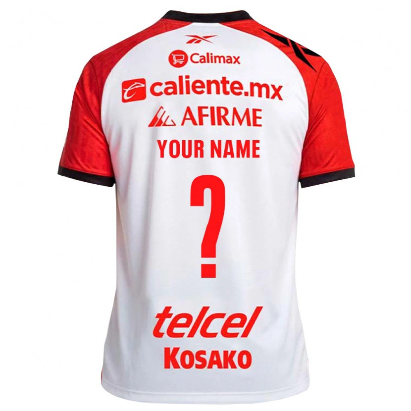 Danxen Hombre Camiseta Su Nombre #0 Rojo Blanco Negro 2ª Equipación 2026/27 La Camisa