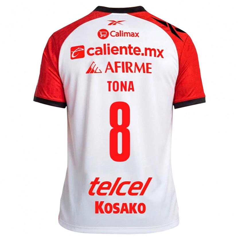Danxen Hombre Camiseta Iván Tona #8 Rojo Blanco Negro 2ª Equipación 2026/27 La Camisa
