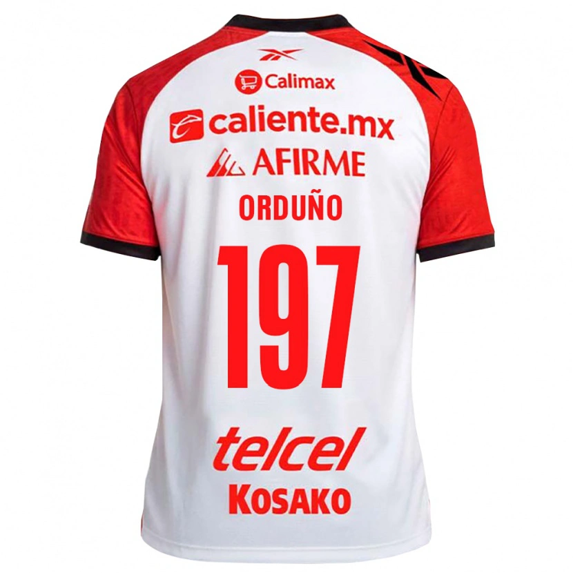 Danxen Hombre Camiseta David Orduño #197 Rojo Blanco Negro 2ª Equipación 2026/27 La Camisa
