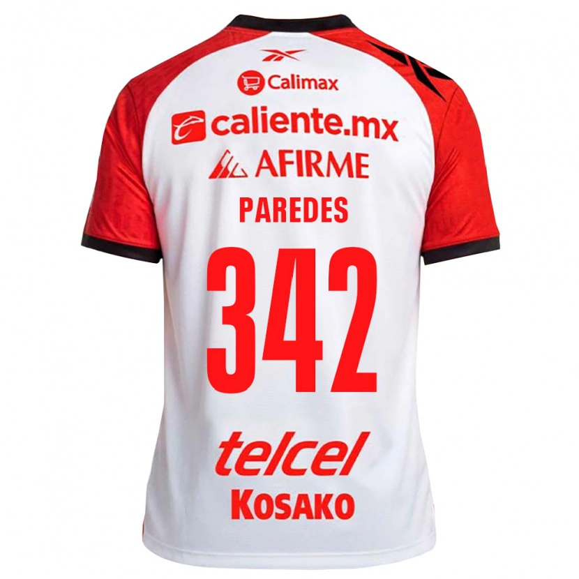 Danxen Hombre Camiseta Santiago Paredes #342 Rojo Blanco Negro 2ª Equipación 2026/27 La Camisa