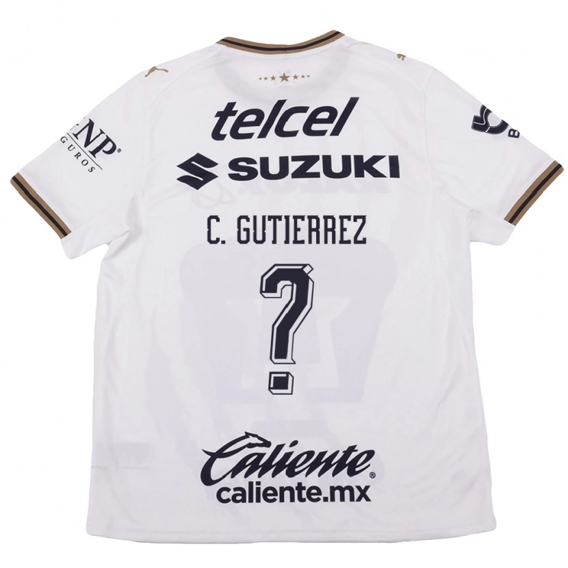 Danxen Hombre Camiseta Carlos Gutierrez #0 Blanco Negro Marrón 2ª Equipación 2026/27 La Camisa
