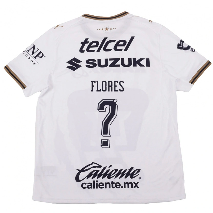 Danxen Hombre Camiseta Jesús Flores #0 Blanco Negro Marrón 2ª Equipación 2026/27 La Camisa