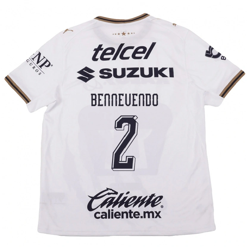Danxen Hombre Camiseta Pablo Bennevendo #2 Blanco Negro Marrón 2ª Equipación 2026/27 La Camisa