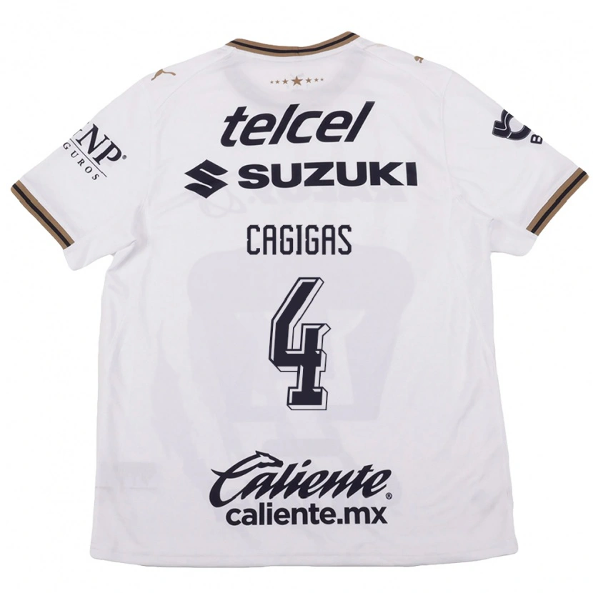 Danxen Hombre Camiseta Deneva Cagigas #4 Blanco Negro Marrón 2ª Equipación 2026/27 La Camisa
