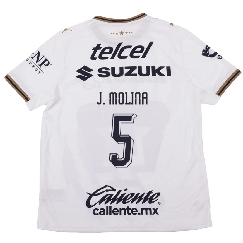 Danxen Hombre Camiseta Jesús Molina #5 Blanco Negro Marrón 2ª Equipación 2026/27 La Camisa