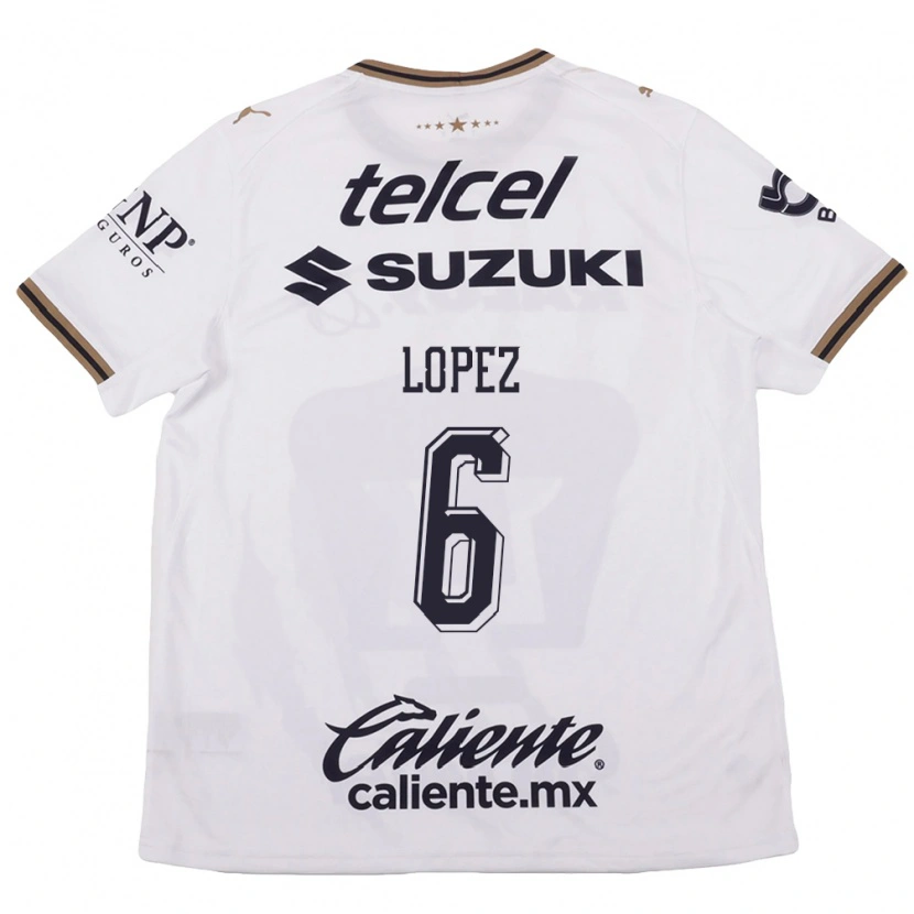 Danxen Hombre Camiseta Nathalia Lopez #6 Blanco Negro Marrón 2ª Equipación 2026/27 La Camisa