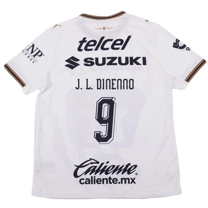 Danxen Hombre Camiseta Juan Dinenno #9 Blanco Negro Marrón 2ª Equipación 2026/27 La Camisa