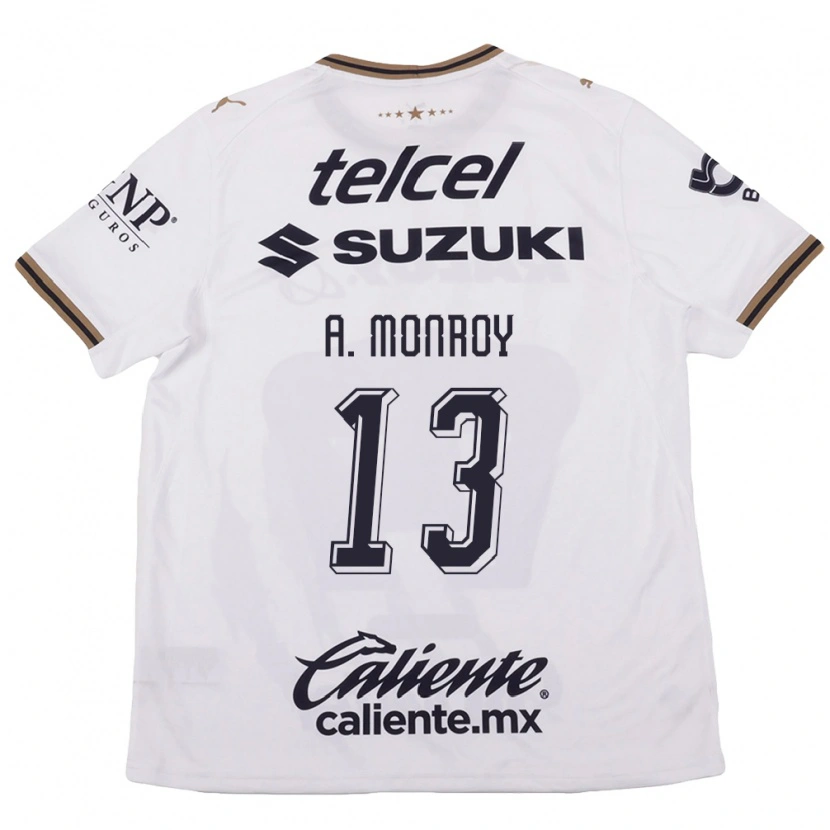 Danxen Hombre Camiseta Pablo Monroy #13 Blanco Negro Marrón 2ª Equipación 2026/27 La Camisa