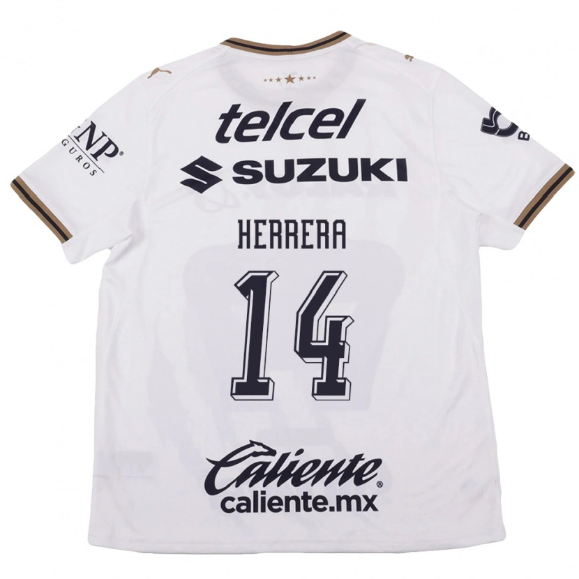 Danxen Hombre Camiseta Luciano Herrera #14 Blanco Negro Marrón 2ª Equipación 2026/27 La Camisa
