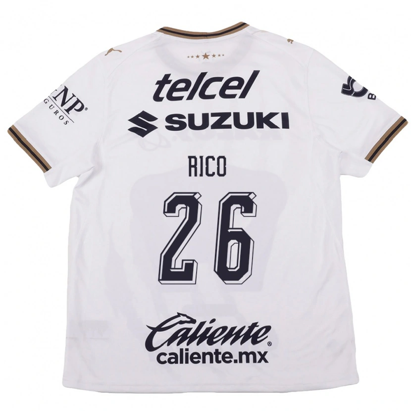 Danxen Hombre Camiseta Ángel Rico #26 Blanco Negro Marrón 2ª Equipación 2026/27 La Camisa