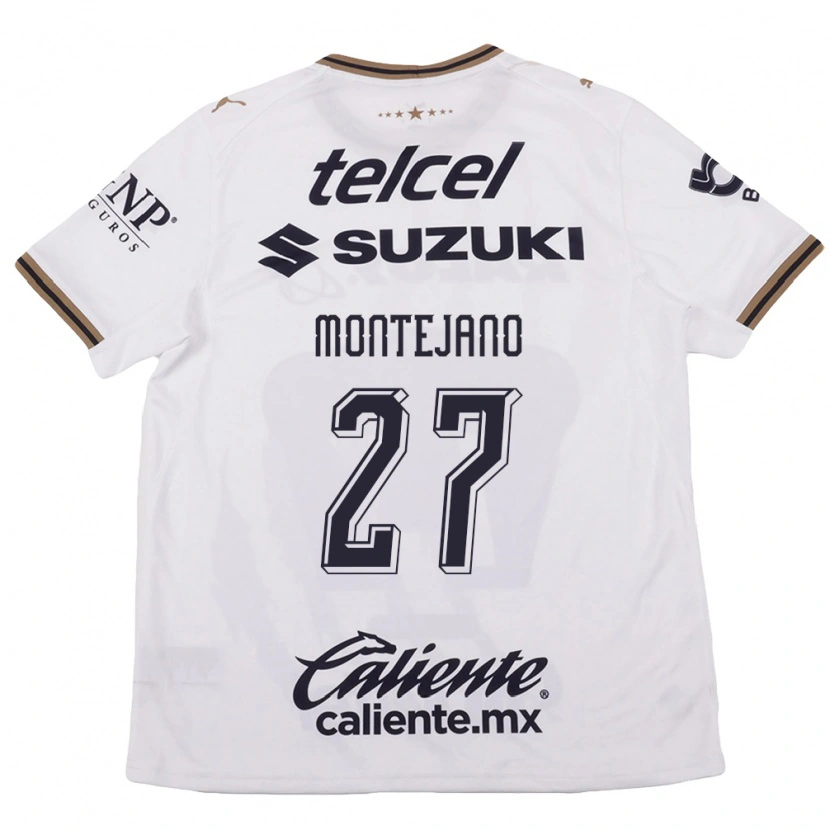 Danxen Hombre Camiseta Emanuel Montejano #27 Blanco Negro Marrón 2ª Equipación 2026/27 La Camisa