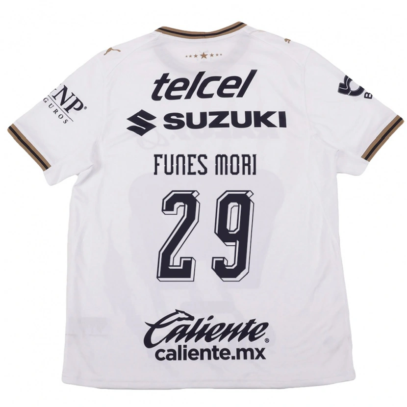 Danxen Hombre Camiseta Rogelio Funes Mori #29 Blanco Negro Marrón 2ª Equipación 2026/27 La Camisa