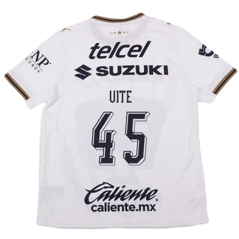 Danxen Hombre Camiseta Pedro Vite #45 Blanco Negro Marrón 2ª Equipación 2026/27 La Camisa