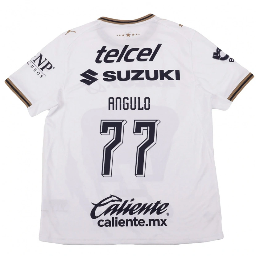 Danxen Hombre Camiseta Álvaro Angulo #77 Blanco Negro Marrón 2ª Equipación 2026/27 La Camisa