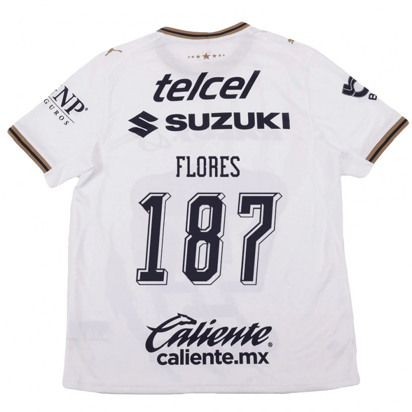 Danxen Hombre Camiseta Jonathan Flores #187 Blanco Negro Marrón 2ª Equipación 2026/27 La Camisa