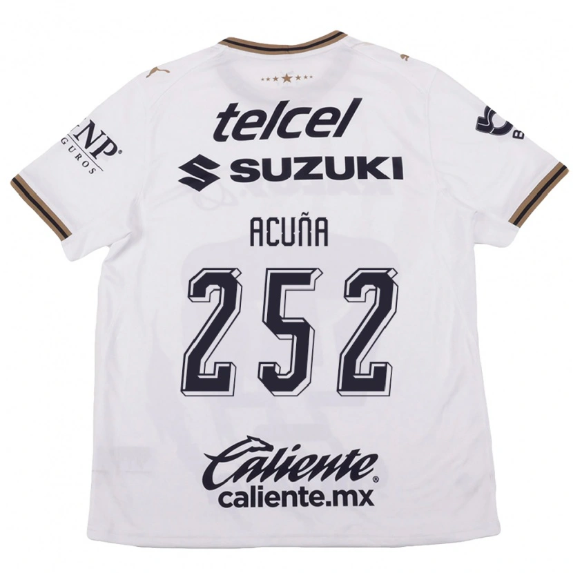 Danxen Hombre Camiseta José Acuña #252 Blanco Negro Marrón 2ª Equipación 2026/27 La Camisa