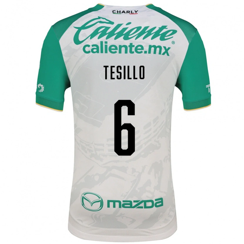 Danxen Hombre Camiseta William Tesillo #6 Verde Claro Blanco 2ª Equipación 2026/27 La Camisa