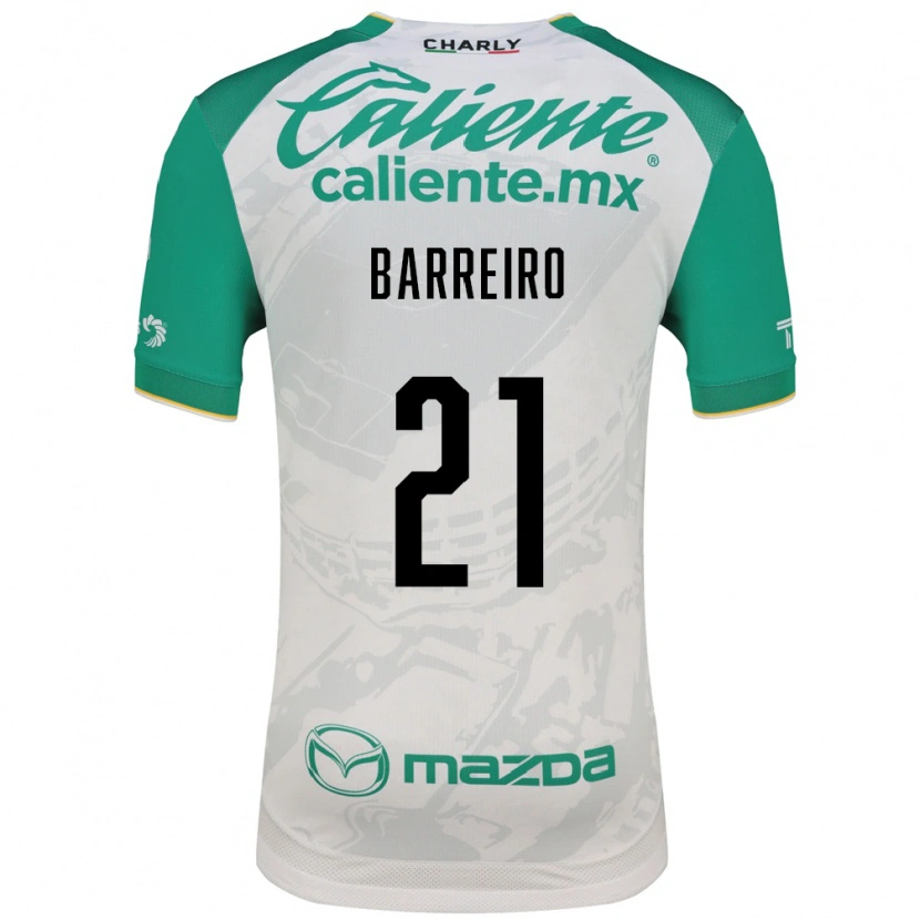 Danxen Hombre Camiseta Stiven Barreiro #21 Verde Claro Blanco 2ª Equipación 2026/27 La Camisa