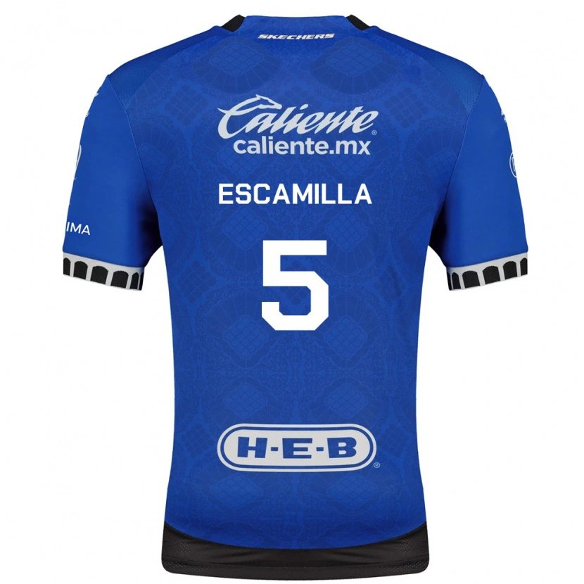 Danxen Hombre Camiseta Kevin Escamilla #5 Azul Real Blanco Negro 2ª Equipación 2026/27 La Camisa